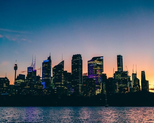 Australian city skyline at dusk